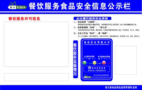 698海報(bào)印制461餐飲服務(wù)食品安全信息公示欄