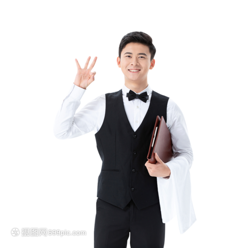 做OK手勢的服務(wù)員